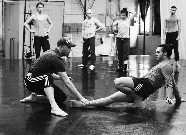 James Gregg with dancer Jesse Sani in rehearsal for Head in the Clouds. Photo: Bill Hebert.